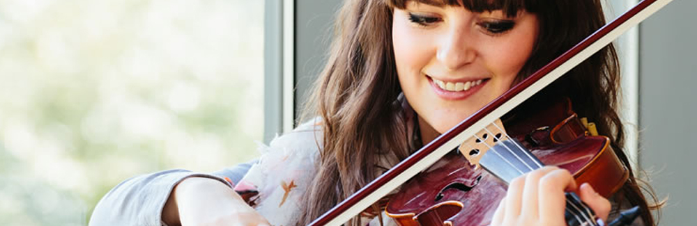Student playing violin