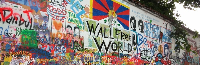 Peaceful graffiti on wall