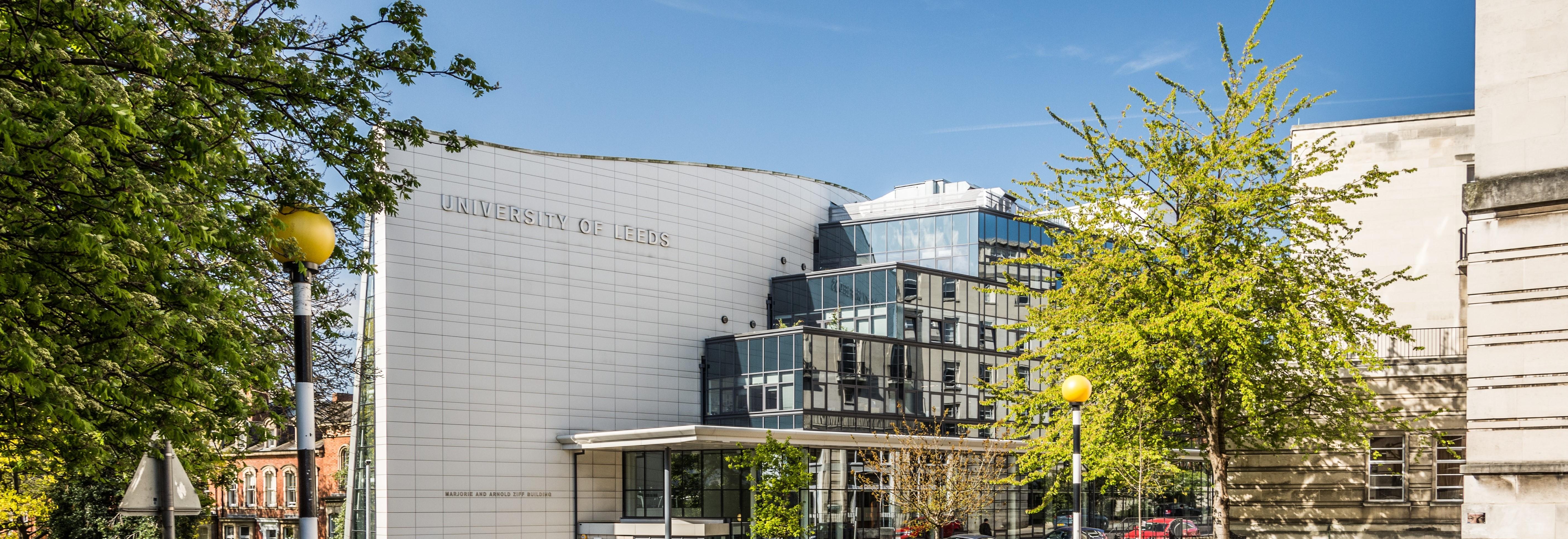 Image banner showing the Marjorie and Arnold Ziff Building on the University of Leeds campus