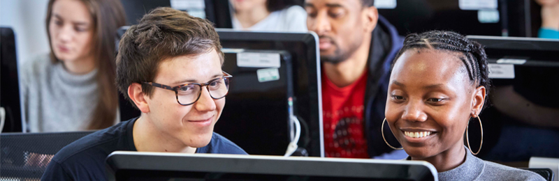 Students at a computer