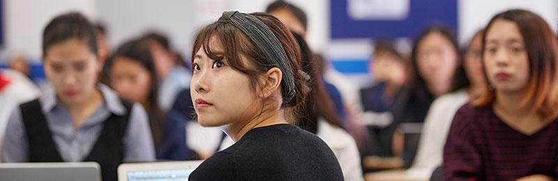 Pre-sessional student in class