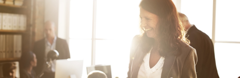 Business woman in conversation