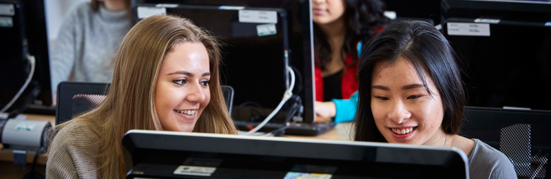 Students at computer