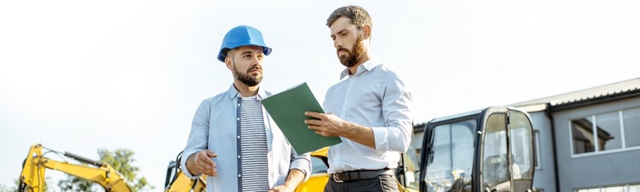 Engineers at a construction site