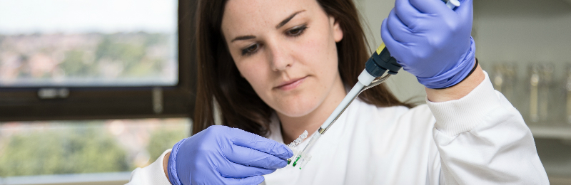Student using a pipette