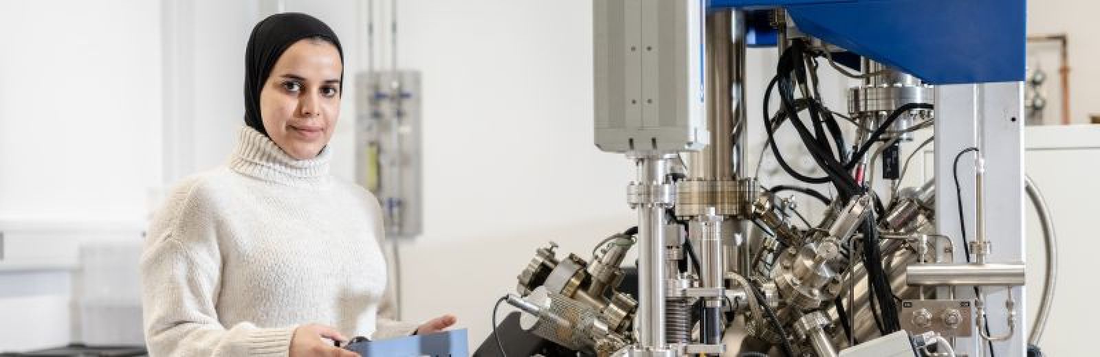 A student working in a physic research lab at the University of Leeds.