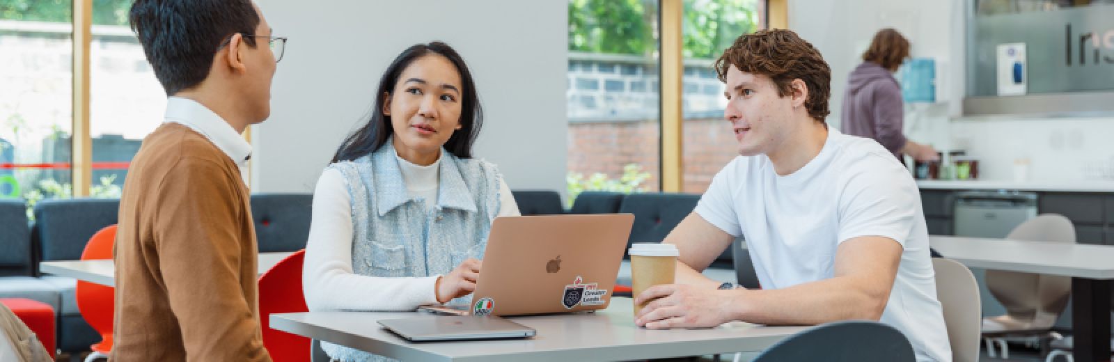 students studying in the ITS lounge