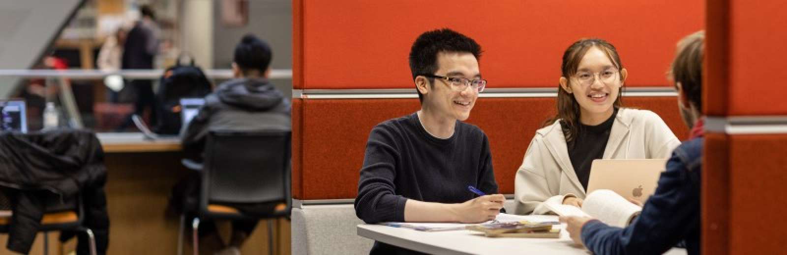 Students studying in Laidlaw Library